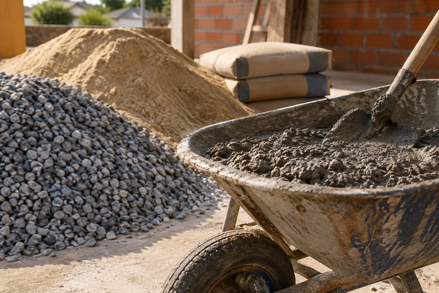 Calculadora de Traço de Concreto: Cimento, Areia e Brita por m³
